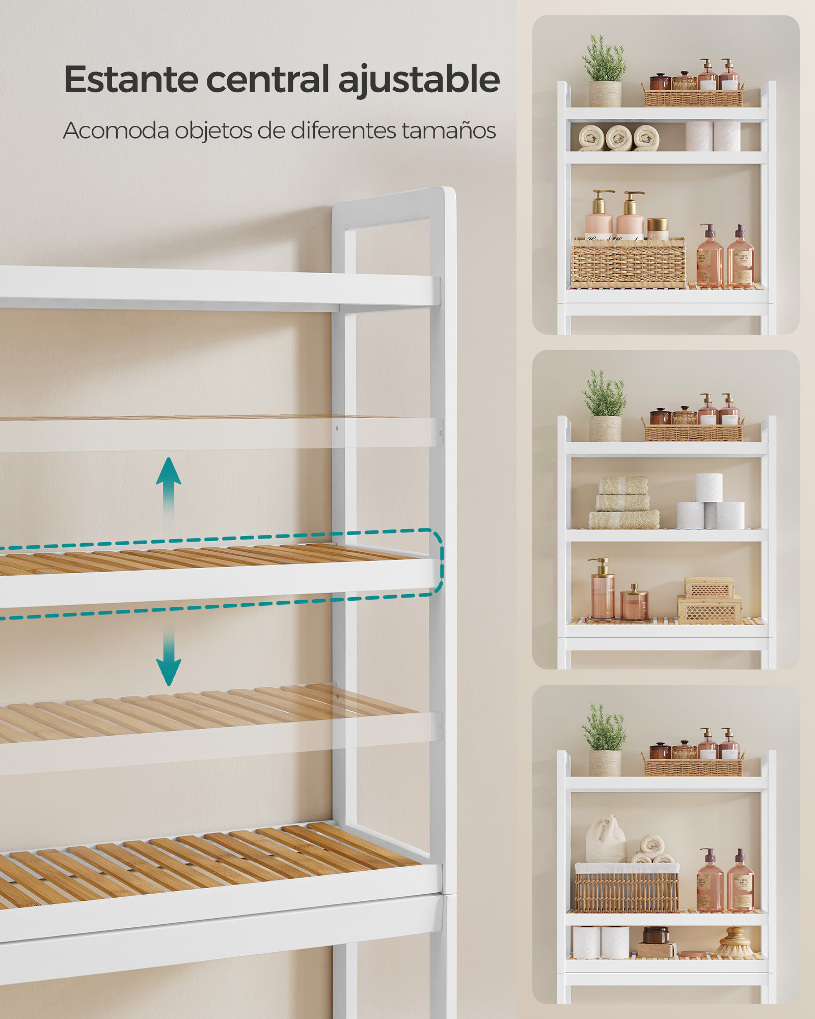 Foto 5 | Organizador de Baño Songmics para Inodoro 3 Niveles