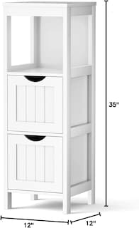 Foto 2 | Mueble de Baño Alto Vasagle MBBC42WT con 2 Cajones Blanco