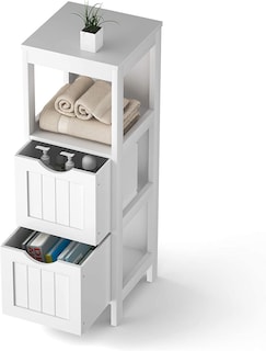 Foto 3 | Mueble de Baño Alto Vasagle MBBC42WT con 2 Cajones Blanco
