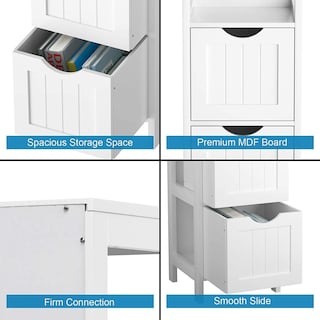 Foto 4 | Mueble de Baño Alto Vasagle MBBC42WT con 2 Cajones Blanco