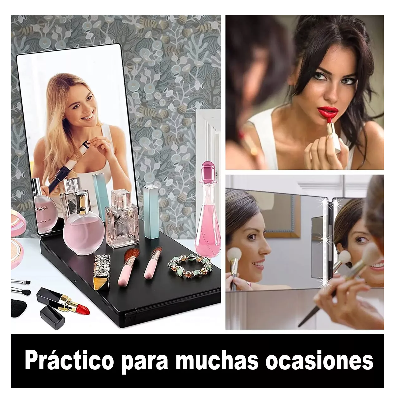 Foto 5 | Organizador De Baño De Bambú Con 4 Bastoncillos De Algodón Transparente Tapa Cafe Claro