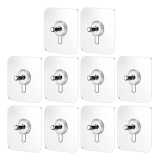 Foto 1 | Ganchos De Pared Adhesivos Sin Tornillos 10pzs Eo Safe Imports Esi-14985 Transparente