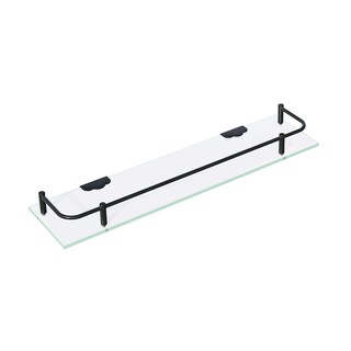 Foto 4 | Esatto Set De 4 Repisas De Vidrio Rectas Para Baño 40 X 10 Cms Herrajes Negros