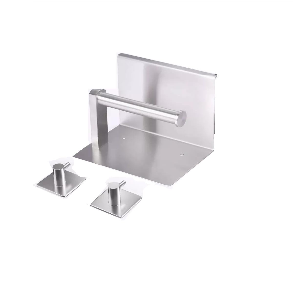 Portarrollo De Papel Higiénico Y Estante Inoxidable 2ganchos Eo Safe Imports Esi-16342 Plata