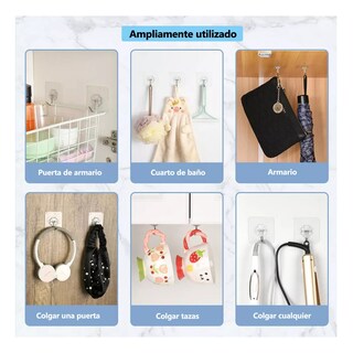 Foto 2 | 20 Ganchos Adhesivos Transparentes sin Perforaciones Eo Safe Imports Esi-16560 Transparente