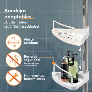 Foto 3 | Archy Esquinero Para Baño Regadera Ajustable 1m A 2.6m Telescopico Resistente Accesorios Para Baño Organizador
