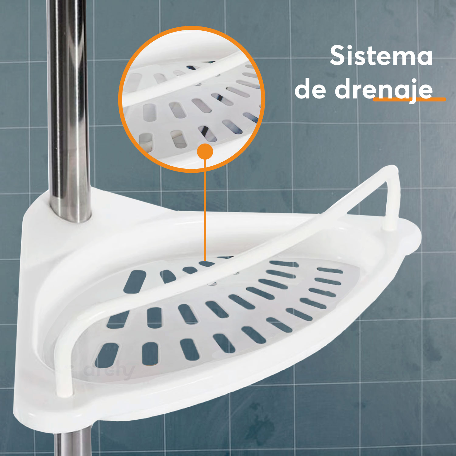 Foto 4 | Archy Esquinero Para Baño Regadera Ajustable 1m A 2.6m Telescopico Resistente Accesorios Para Baño Organizador