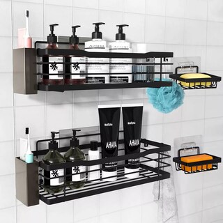Foto 3 | Set De Estante Organizador De Baño 6 Pzs Eo Safe Imports Esi-17162 Negro