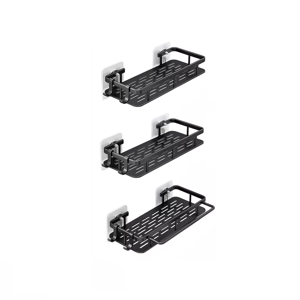Foto 2 pulgar | Set De 3 Estante Organizador De Baño Eo Safe Imports Esi-17169 Negro