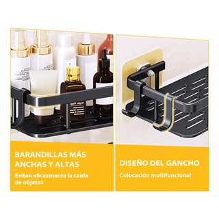 Foto 3 | Set De 3 Estante Organizador De Baño Eo Safe Imports Esi-17169 Negro