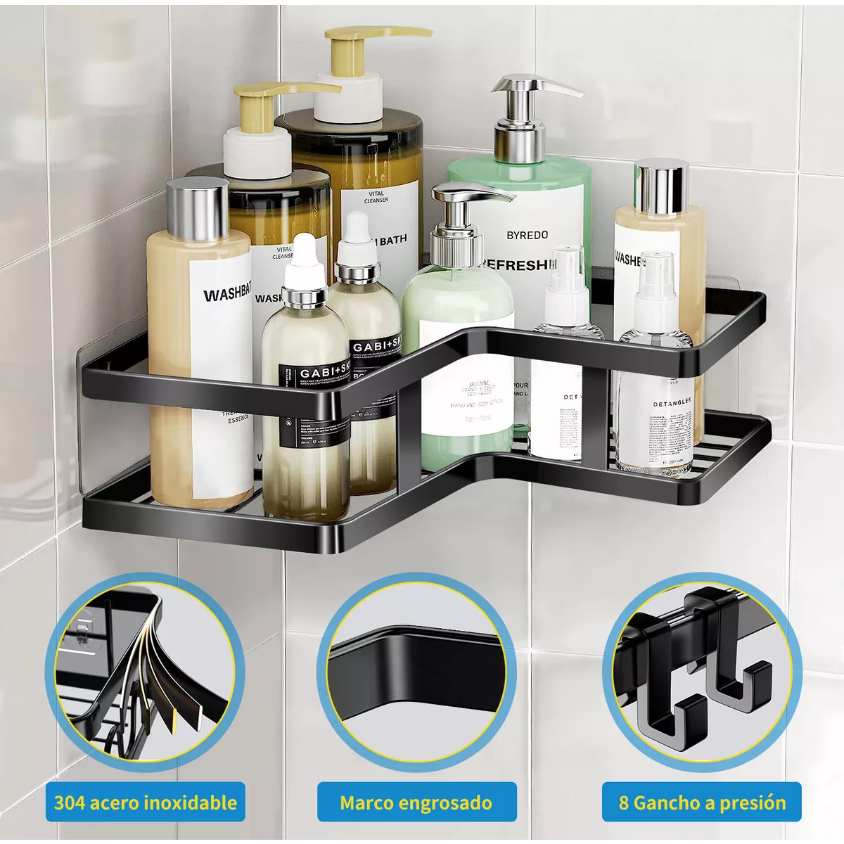 Foto 5 pulgar | Estante Organizador de Baño de Metal Eo Safe Imports Esi-17601 Negro