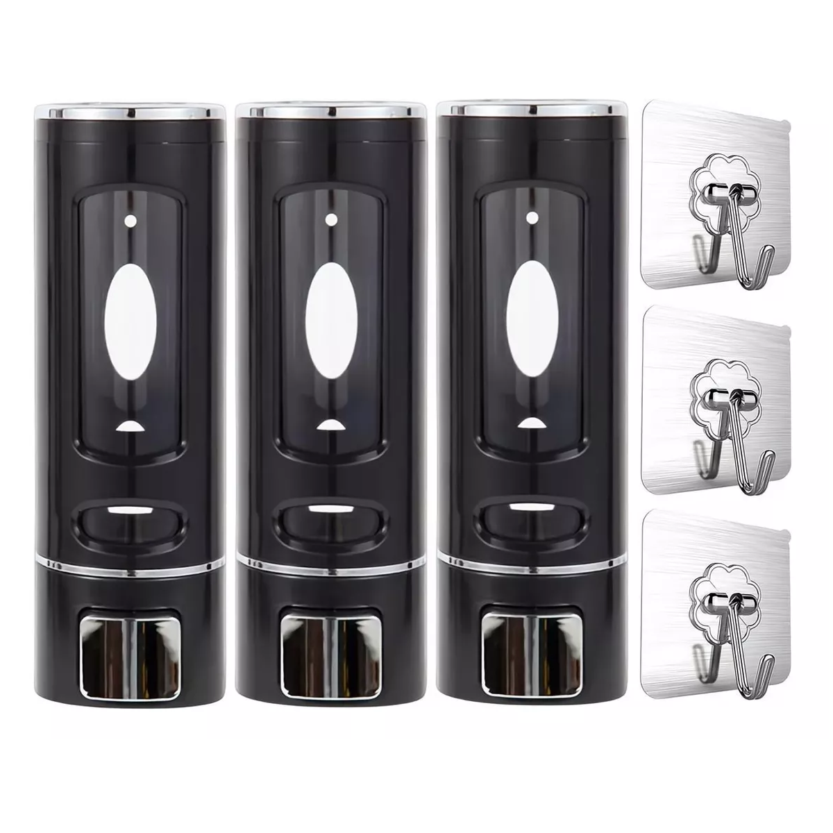 Dispensador De Jabón Líquido Dispensador Gel Champú 3* Eo Safe Imports Esi-17685 Negro