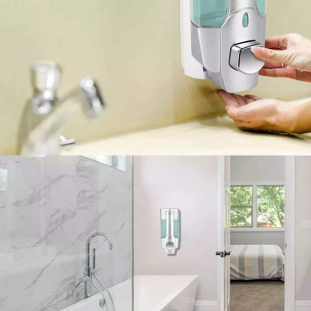 Foto 3 pulgar | Dispensador De Jabón Champú Desinfectante Baño 350ml*2 Eo Safe Imports Esi-17679 Gris
