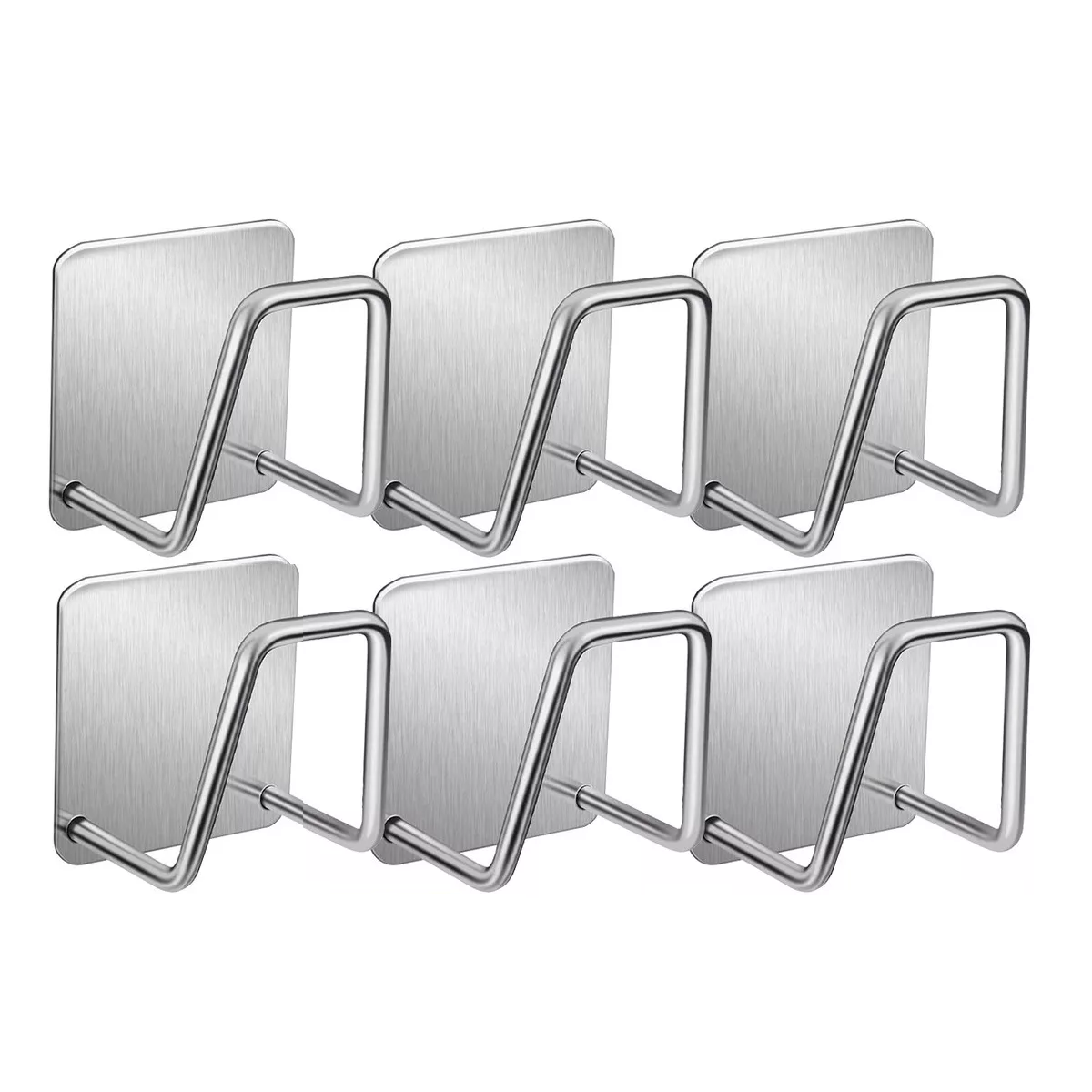 Foto 2 pulgar | 6 Ganchos Para Pared Eo Safe Imports Esi-17708 Plata
