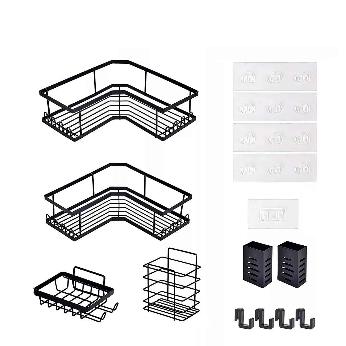 Accesorios Organizadores para Baño Eo Safe Imports ESI-17702 Negro 6 Piezas