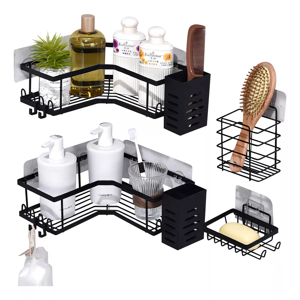 Foto 4 pulgar | Accesorios Organizadores para Baño Eo Safe Imports ESI-17702 Negro 6 Piezas