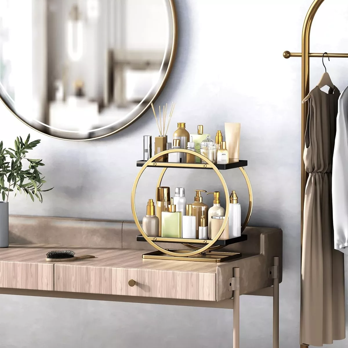Foto 5 pulgar | Organizador Encimera Baño Maquillaje 2 Niveles Eo Safe Imports Esi-17705 Dorado
