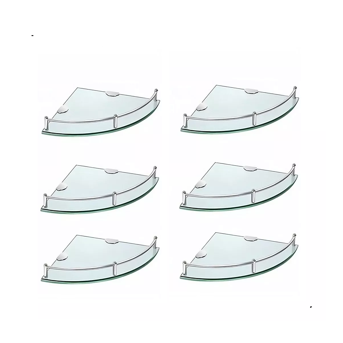 Foto 2 pulgar | Repisas Estante de Vidrio para Baño Eo Safe Imports ESI-17701 Transparente 6 Piezas