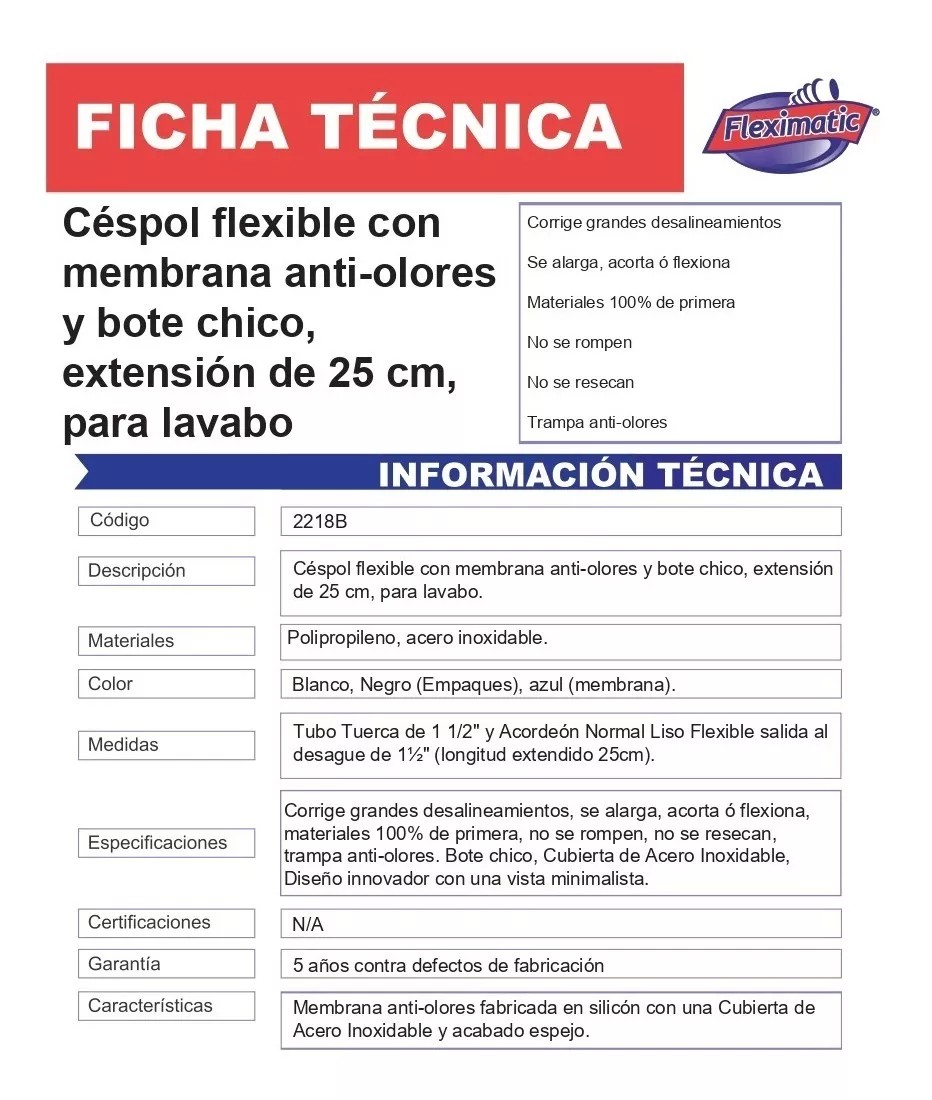 Foto 4 pulgar | Céspol Flexible Con Membrana Anti-olores 2218b Fleximatic