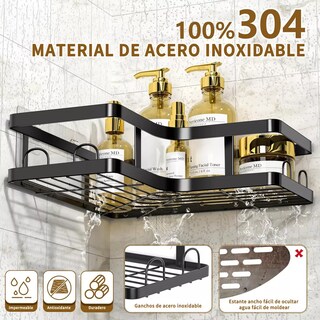 Foto 3 | Organizador de Baño Eo Safe Imports ESI-17703 Negro Acero Inoxidable