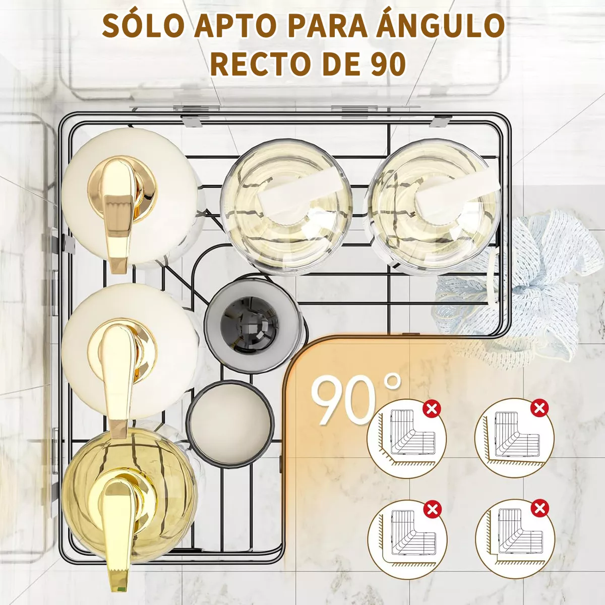 Foto 5 pulgar | Organizador de Baño Eo Safe Imports ESI-17703 Negro Acero Inoxidable