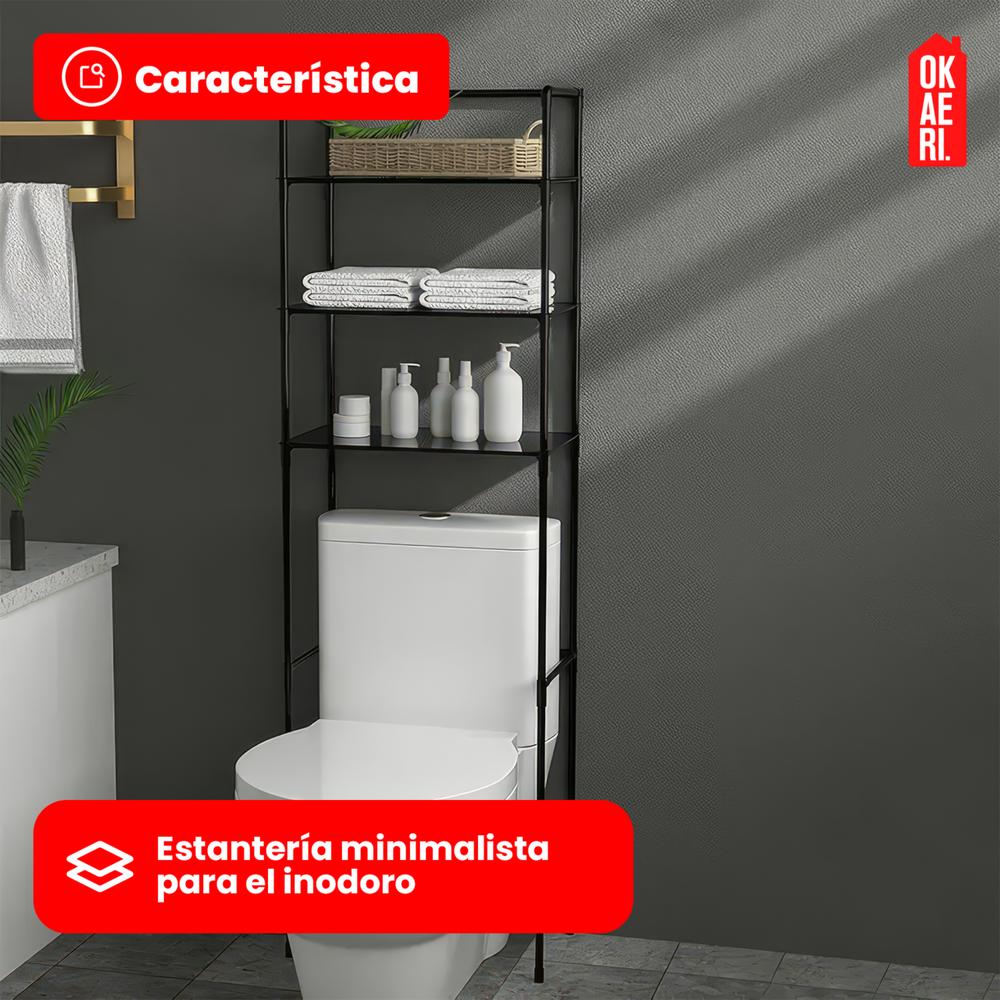 Foto 4 pulgar | Rack Organizador De Baño Okaeri Estante Inodoro Sanitario Regadera