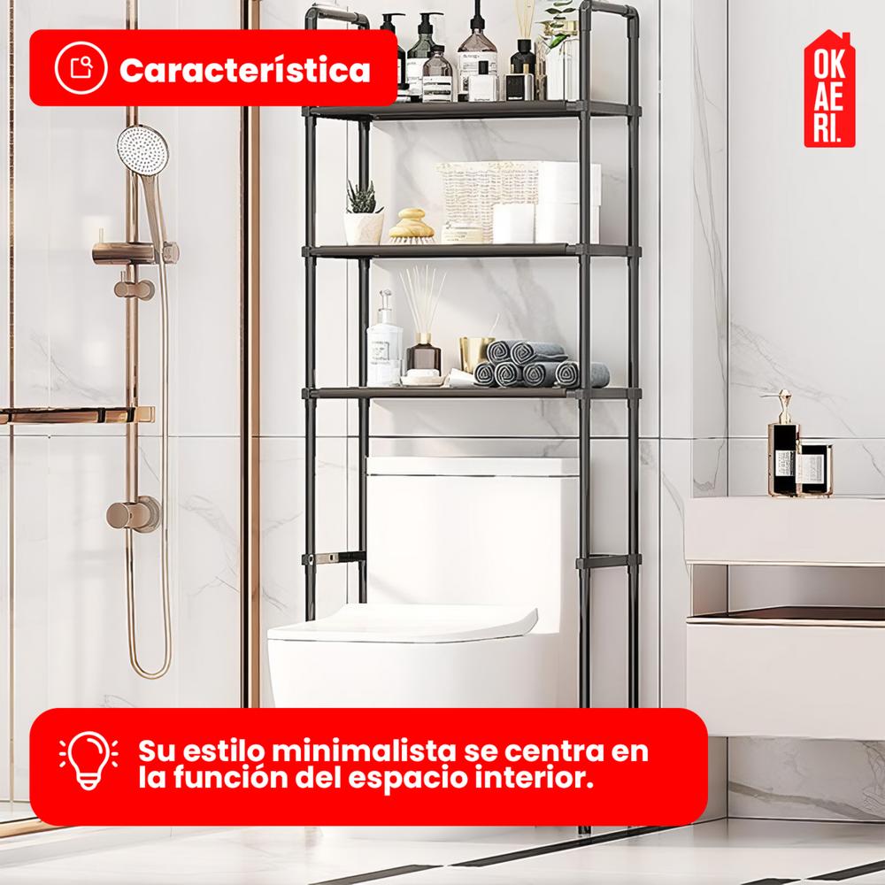 Foto 5 pulgar | Rack Organizador De Baño Okaeri Estante Inodoro Sanitario Regadera
