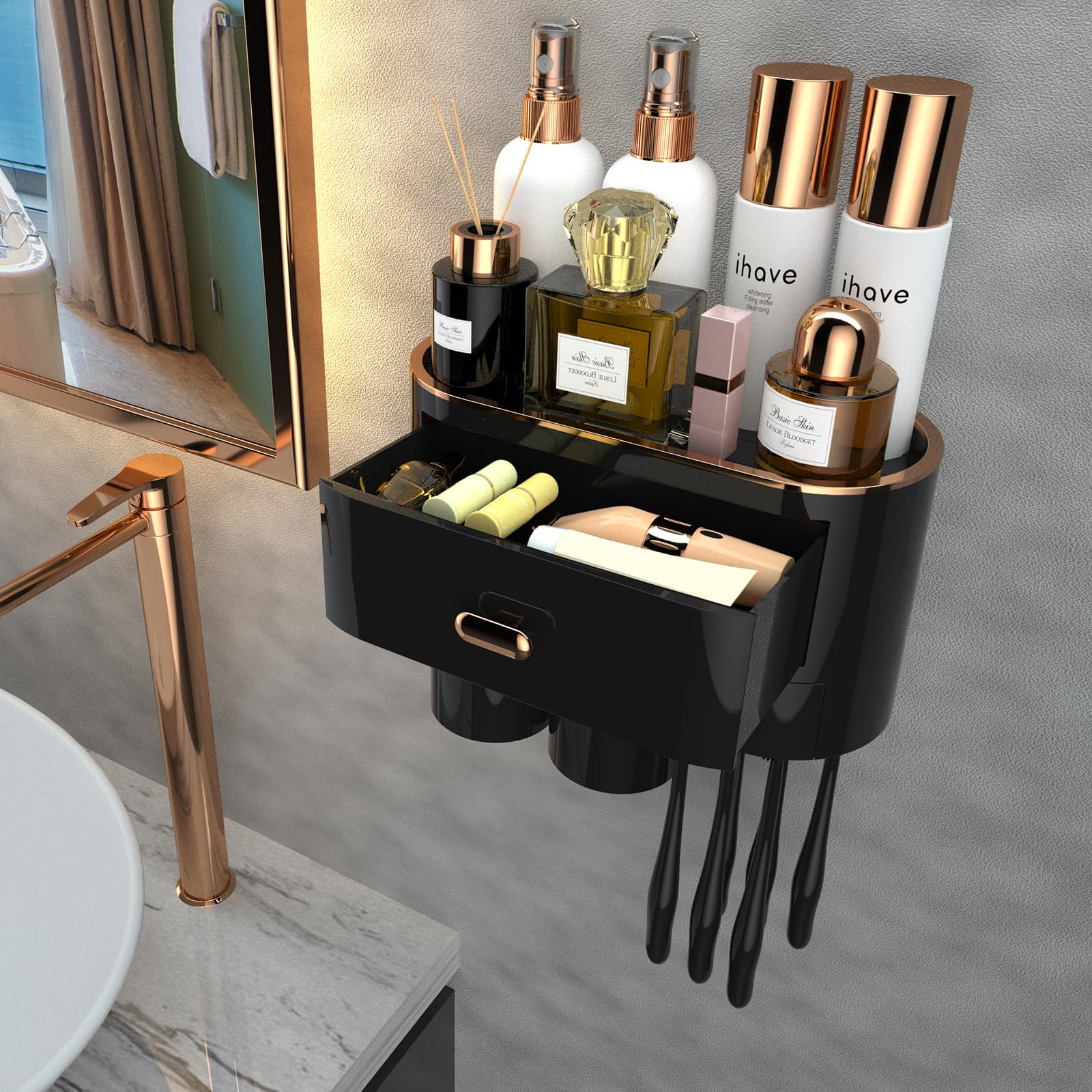 Foto 2 pulgar | Organizador de Baño iHave Montado en la Pared con 2 Tazas para Baño - Venta Internacional