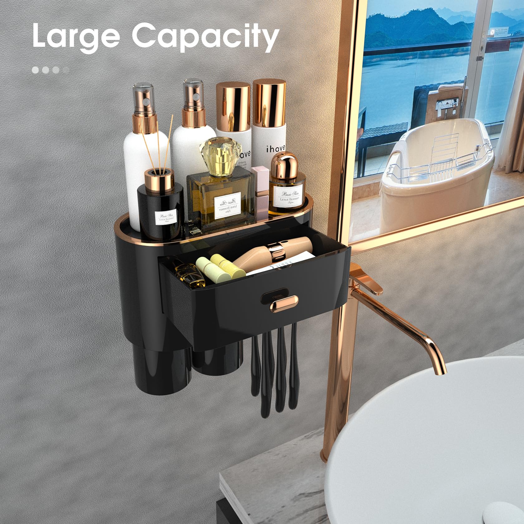 Foto 3 pulgar | Organizador de Baño iHave Montado en la Pared con 2 Tazas para Baño - Venta Internacional