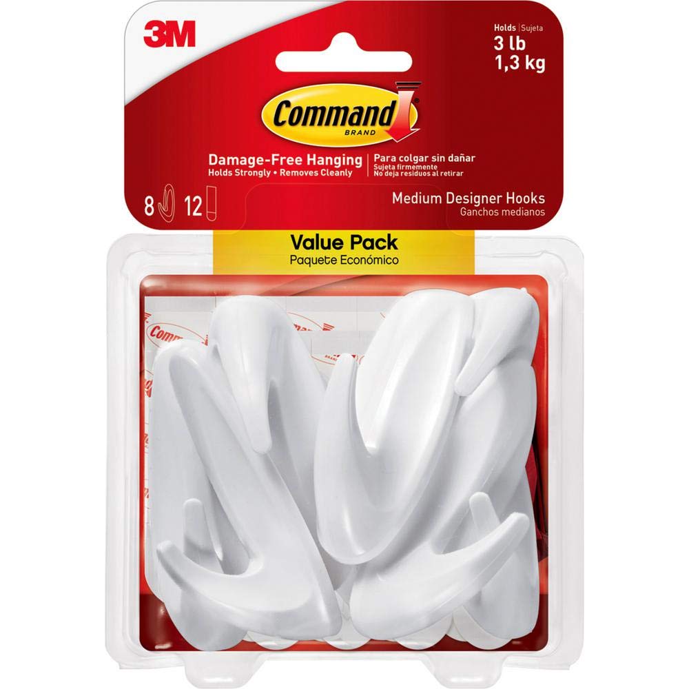 Foto 2 pulgar | Hook 3m Designer Value Pack, Tamaño Mediano, 8 Ganchos Con 12 Tiras - Venta Internacional.