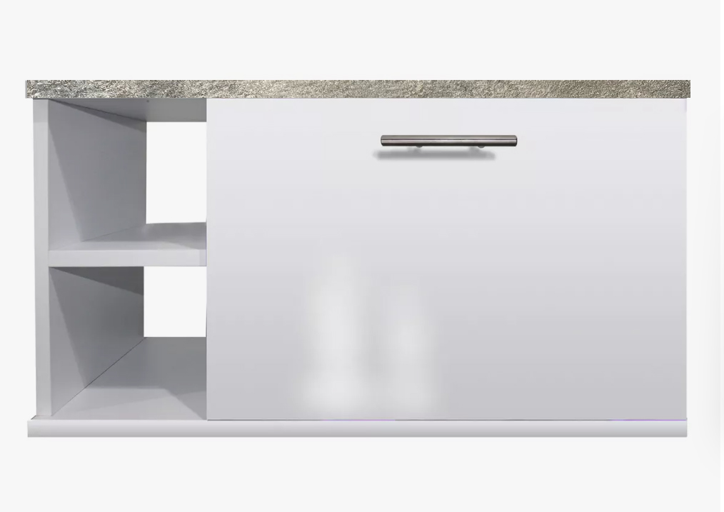 Foto 3 pulgar | Gabinete Baño Monomando Ovalin Rugodo Puerta Gris