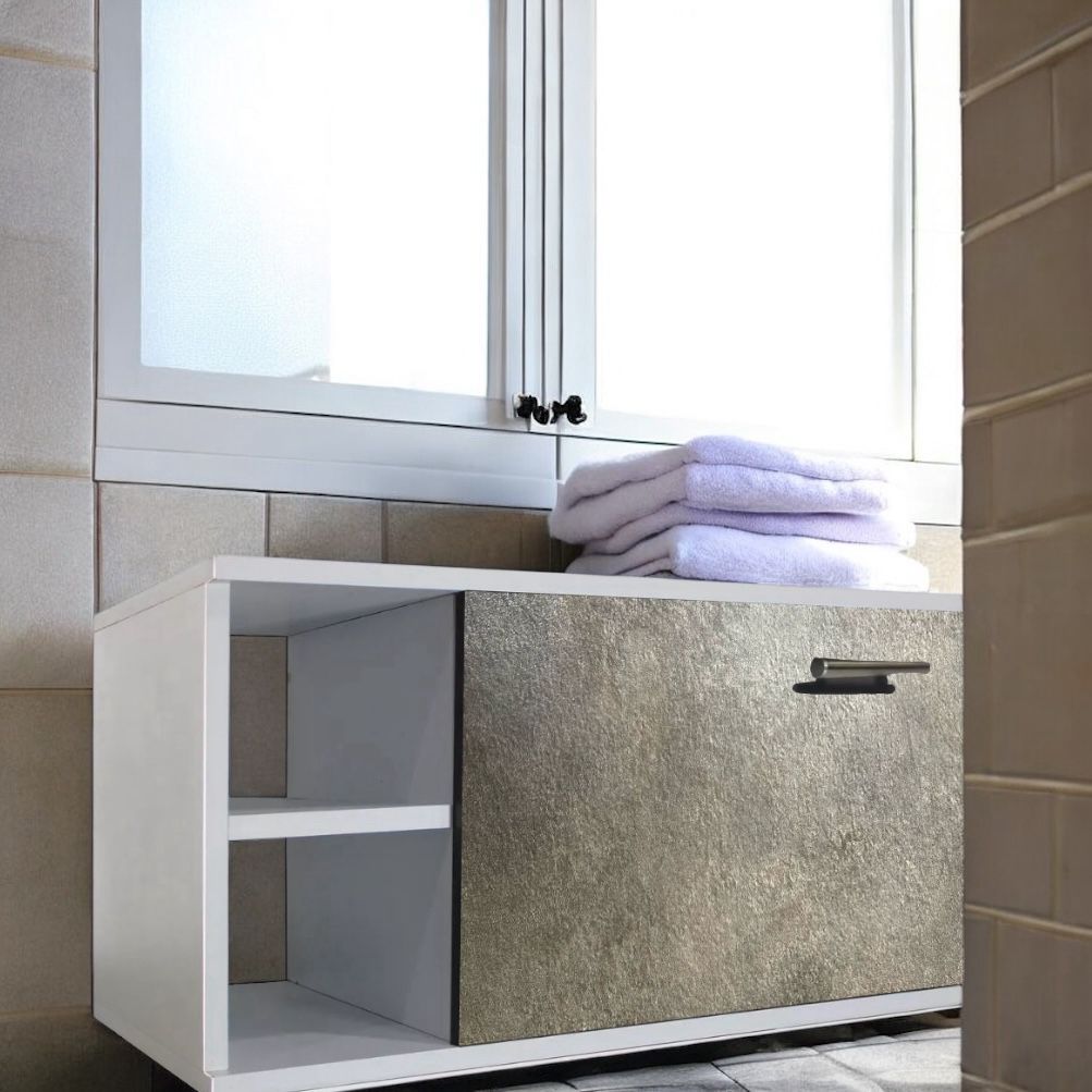 Foto 3 pulgar | Gabinete Baño Moderno Mdf Elegante Vinil Gris Organizador
