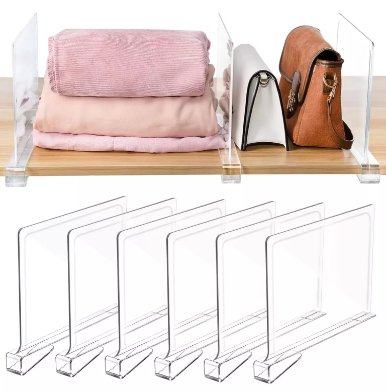Foto 2 pulgar | 6pz Repisas Organizadores Xtellar De Estantes Divisores De Acrílico Beige