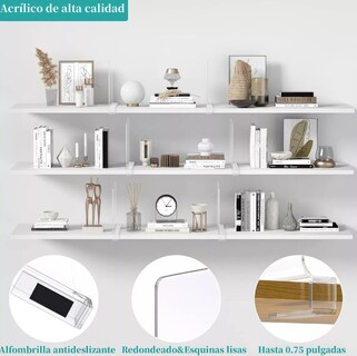 Foto 2 | 6pz Repisas Organizadores Xtellar De Estantes Divisores De Acrílico Beige