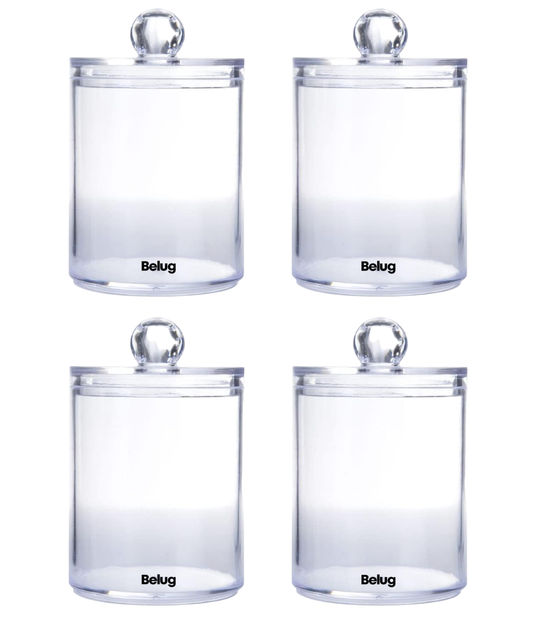 Foto 1 | Juego De Tarros Belug Para Tocador De Baño 4 Piezas Transparente