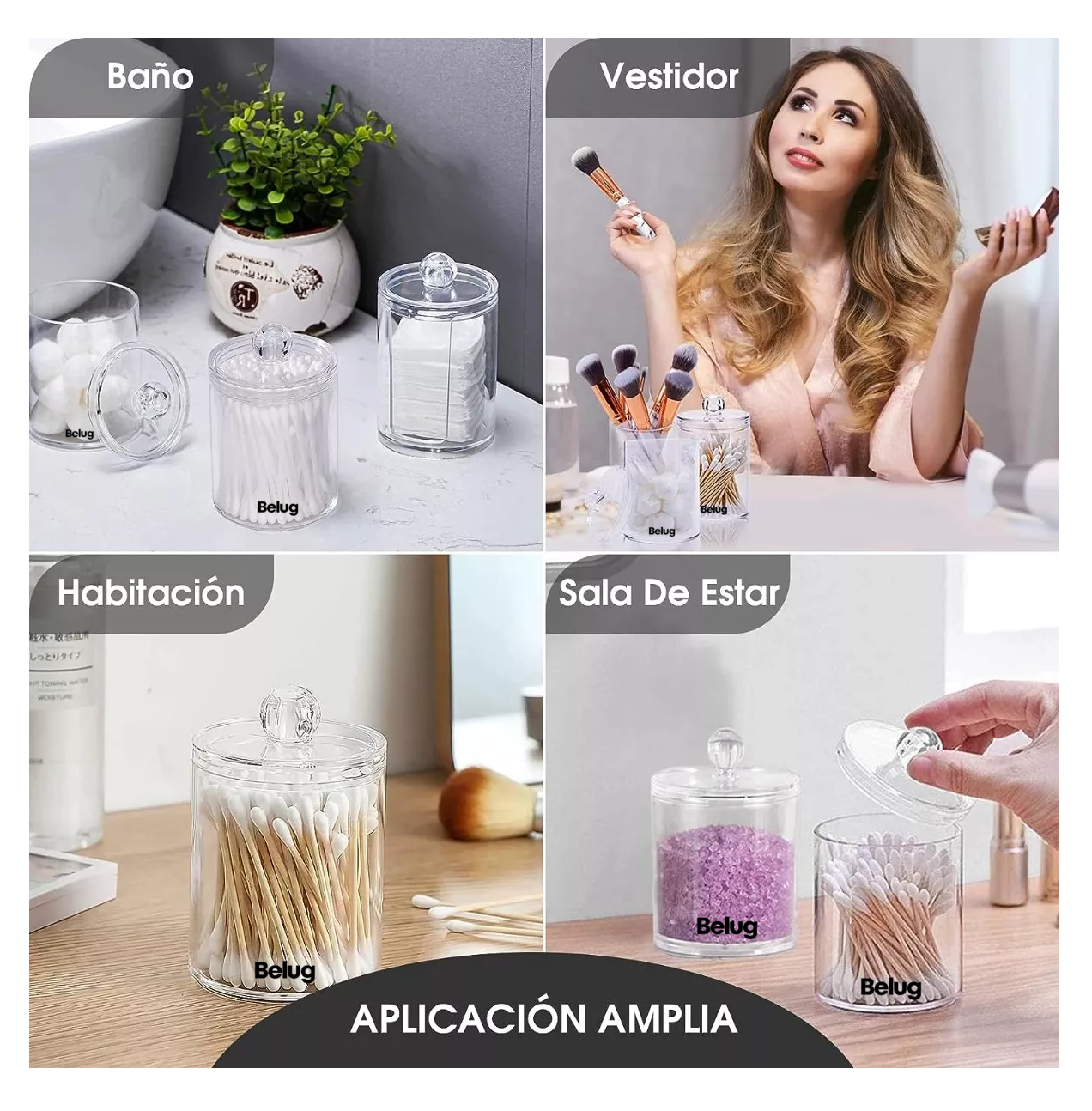 Foto 5 pulgar | Juego De Tarros Belug Para Tocador De Baño 4 Piezas Transparente