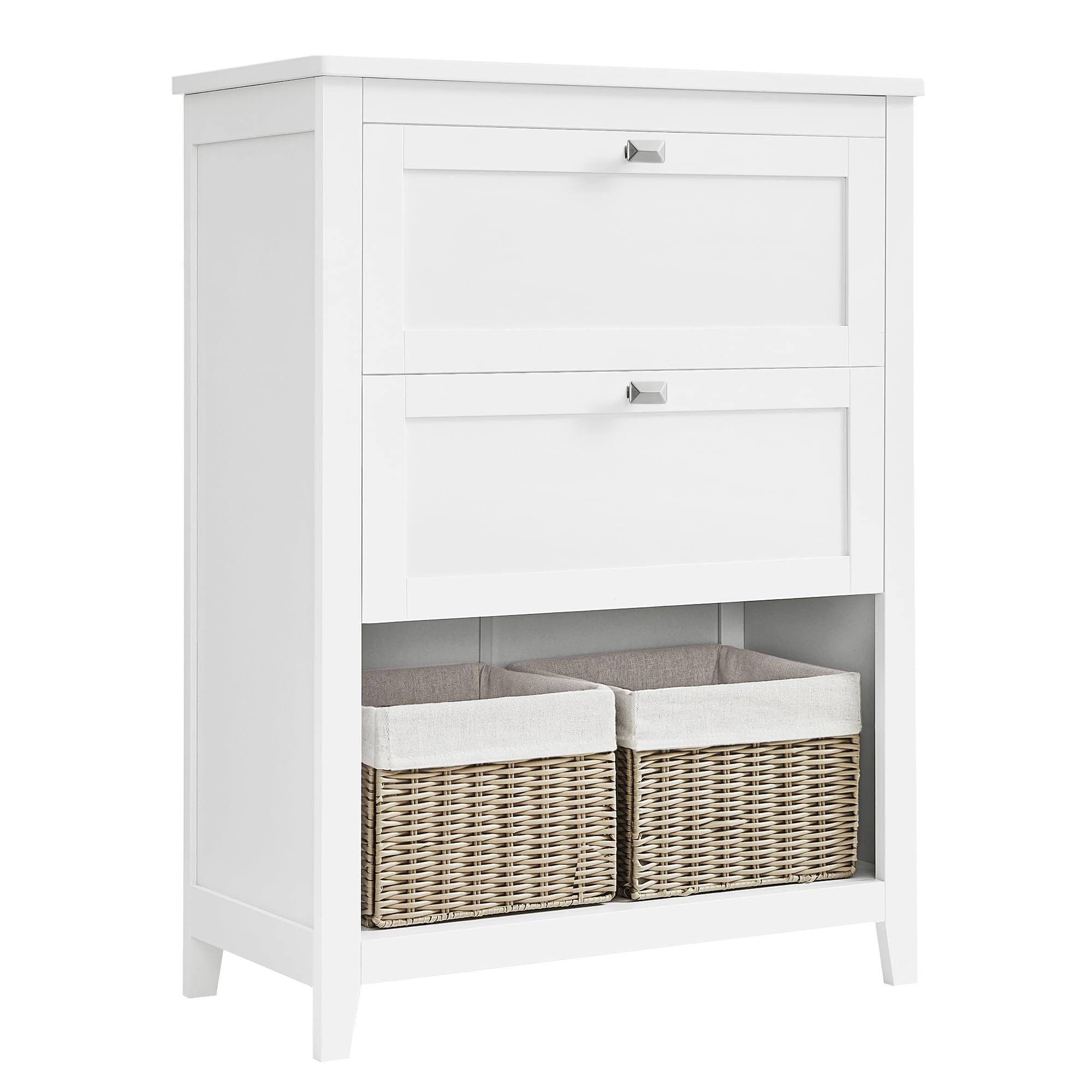 Vasagle Mueble De Baño, Armario De Baño, 30 X 60 X 80 Cm, 2 Cajones, 2 Cestas, Aparador, Blanco Nube Mbbc545w02
