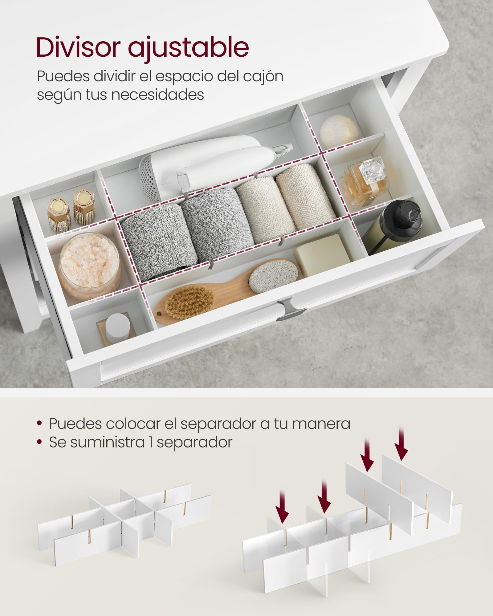 Foto 4 | Vasagle Mueble De Baño, Armario De Baño, 30 X 60 X 80 Cm, 2 Cajones, 2 Cestas, Aparador, Blanco Nube Mbbc545w02
