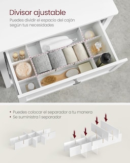 Foto 4 | Vasagle Mueble De Baño, Armario De Baño, 30 X 60 X 80 Cm, 2 Cajones, 2 Cestas, Aparador, Blanco Nube Mbbc545w02