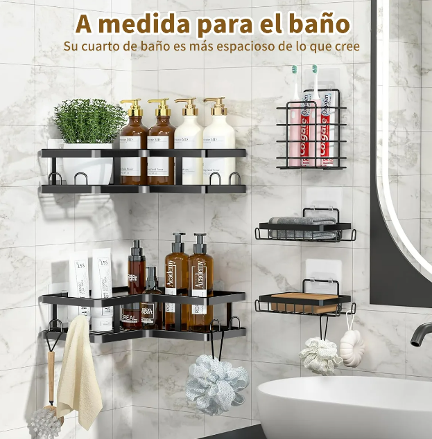 Foto 3 pulgar | Xtellar Organizador Baño Regadera Estante 304 Acero Inoxidable Con Adhesivos