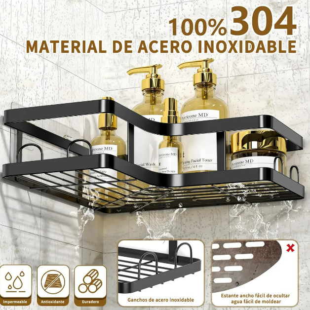 Foto 5 pulgar | Xtellar Organizador Baño Regadera Estante 304 Acero Inoxidable Con Adhesivos