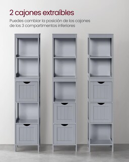 Foto 3 | Armario de Baño Vasagle con 2 Cajones y 3 Estantes