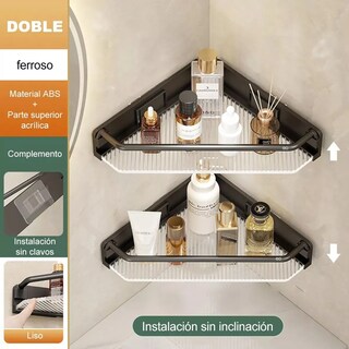 Foto 2 | Duo Estante De Almacenamiento De Esquina Para Baño Y Jaboneras Eo Safe Imports Esi-18906 Negro