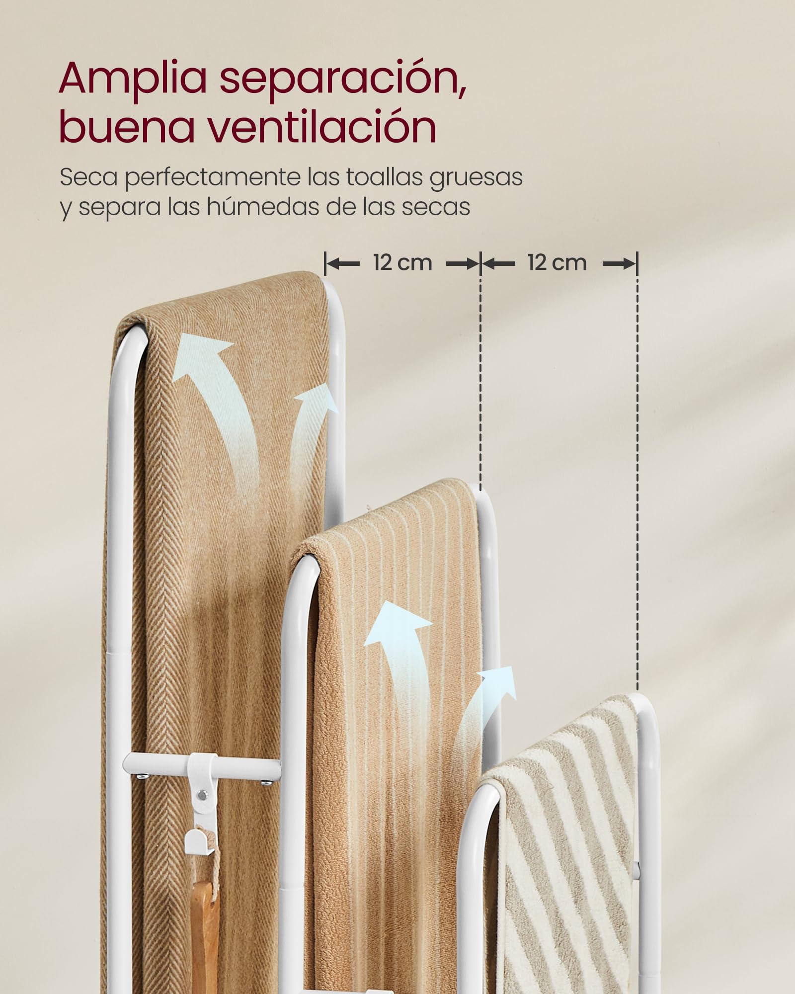 Foto 5 pulgar | Toallero Vasagle con 3 Barras 50 x 30 x 100 cm