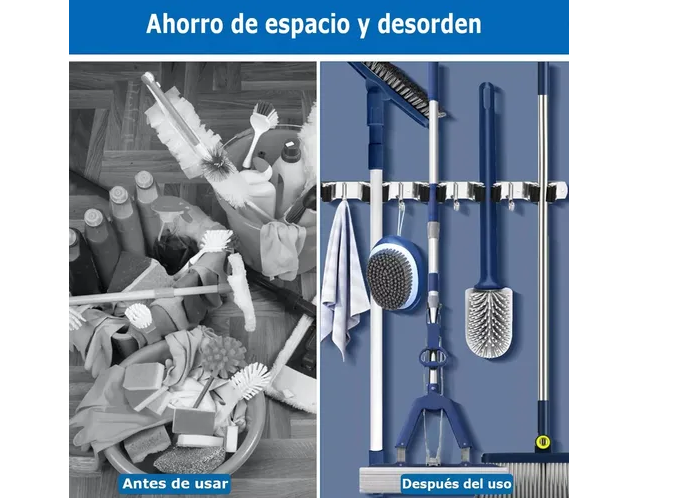 Foto 6 pulgar | 2pcs Xtellar Acero Inoxidable Organizador De Escobas