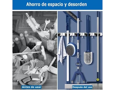 Foto 5 | 2pcs Xtellar Acero Inoxidable Organizador De Escobas