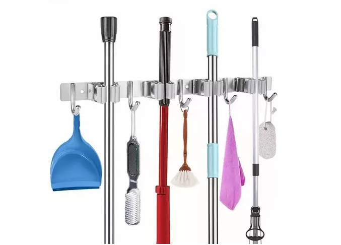 Acero Xtellar Inoxidable Organizador De Escobas 4 Acortar 5