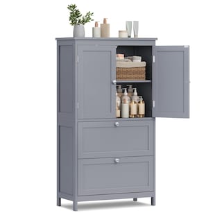 Foto 1 | Armario De Suelo Para Baño Vasagle Con 2 Cajones, Color Gris Tórtola - Venta Internacional.