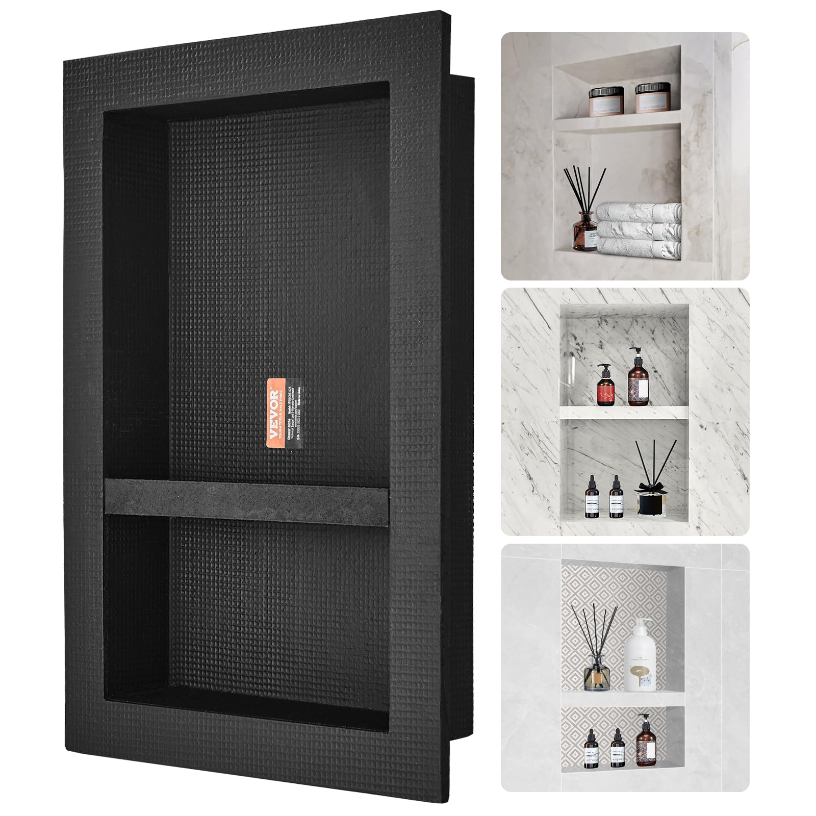 Foto 2 pulgar | Hornacina Para Ducha Vevor Ready For Tile, 40 X 60 Cm, Doble Estante Negro - Venta Internacional.
