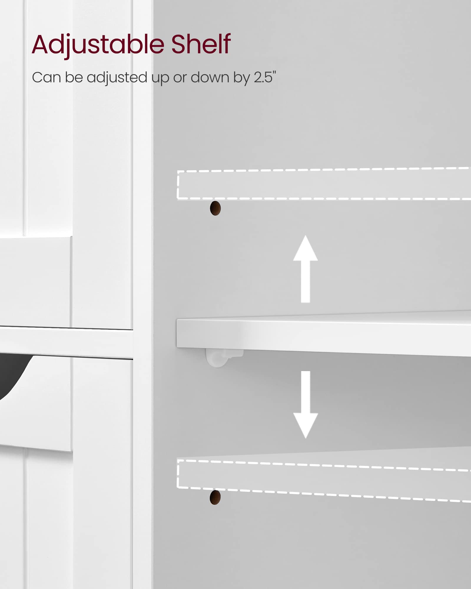 Foto 6 | Armario De Suelo Para Baño Vasagle Con 3 Cajones, Color Blanco - Venta Internacional.